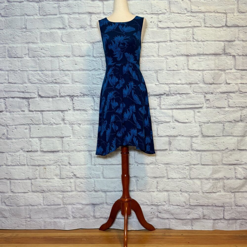 Anthropologie Maple Navy Blue Floral Mini Dress